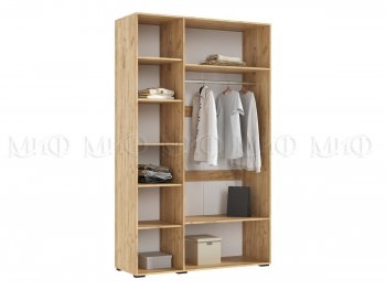 Шкаф 1350 мм Ирис с антресолью, крафт/белый (Миф) в Полевском - polevskoj.mebel-e96.ru