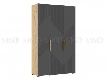 Шкаф 1350 мм Ирис с антресолью, крафт/графит (Миф) в Полевском - polevskoj.mebel-e96.ru