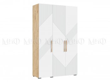 Шкаф 1350 мм Ирис с антресолью, крафт/белый (Миф) в Полевском - polevskoj.mebel-e96.ru