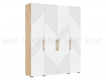 Шкаф 1800 мм Ирис с антресолью крафт/белый (Миф) в Полевском - polevskoj.mebel-e96.ru
