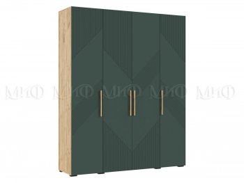 Шкаф 1800 мм Ирис с антресолью крафт/грин (Миф) в Полевском - polevskoj.mebel-e96.ru