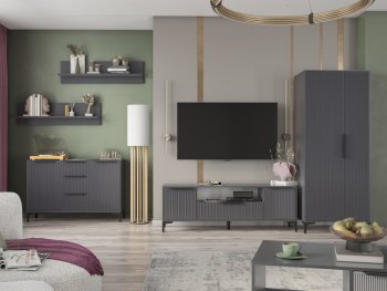 Стенка Кимберли графит, модульная (Handis) в Полевском - polevskoj.mebel-e96.ru