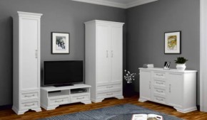 Комод 4ящ.+2дв. ГРАЦИЯ (лак) Белый (БМ) в Полевском - polevskoj.mebel-e96.ru