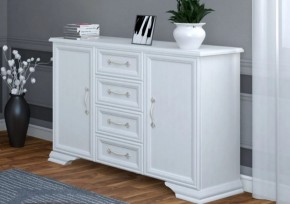Комод 4ящ.+2дв. ГРАЦИЯ (лак) Белый (БМ) в Полевском - polevskoj.mebel-e96.ru