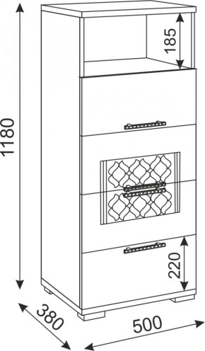 Комод малый Тиффани М10 (Риннер) в Полевском - polevskoj.mebel-e96.ru