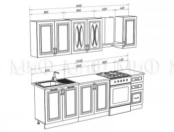 Кухонный гарнитур Констанция 2000 мм Сандал (Миф) в Полевском - polevskoj.mebel-e96.ru