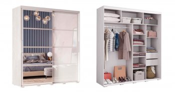 Шкаф-купе Крафт-6 белый гладкий 2000 мм (БТС) в Полевском - polevskoj.mebel-e96.ru