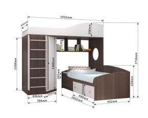 Кровать-чердак Кадет 2 с металлической лестницей в Полевском - polevskoj.mebel-e96.ru