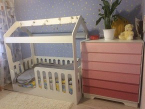 Кровать-домик детская без ящика 800*1600 (Белый) в Полевском - polevskoj.mebel-e96.ru