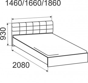 Кровать интерьерная Лита с латами 1400*2000 в Полевском - polevskoj.mebel-e96.ru