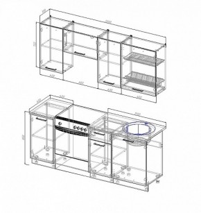 Кухонный гарнитур Антрацит 2000 в Полевском - polevskoj.mebel-e96.ru