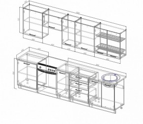 Кухонный гарнитур Антрацит 3000 в Полевском - polevskoj.mebel-e96.ru