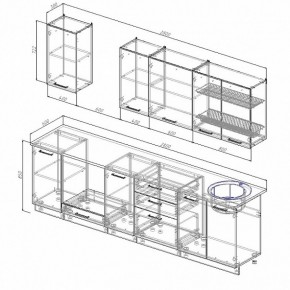 Кухонный гарнитур Жемчуг 2800 в Полевском - polevskoj.mebel-e96.ru