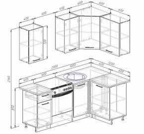 Кухонный гарнитур угловой Графика 2000х1200 в Полевском - polevskoj.mebel-e96.ru