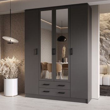 Шкаф Квадро 1600 мм Графит (Эра) в Полевском - polevskoj.mebel-e96.ru