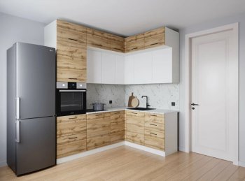 Кухонный гарнитур угловой Лада 2200*1700 мм (Санвут) в Полевском - polevskoj.mebel-e96.ru