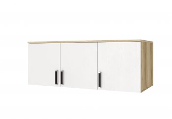 Шкаф Лагуна с антресолью делано/белый (Текс) в Полевском - polevskoj.mebel-e96.ru