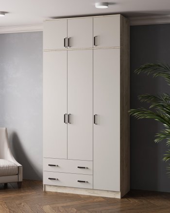 Шкаф Лагуна с антресолью крафт серый/кашемир (Текс) в Полевском - polevskoj.mebel-e96.ru