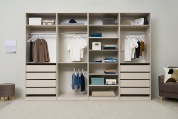 Гардеробная/шкаф 3200 мм Ларго №2 открытая Кашемир (Миф) в Полевском - polevskoj.mebel-e96.ru