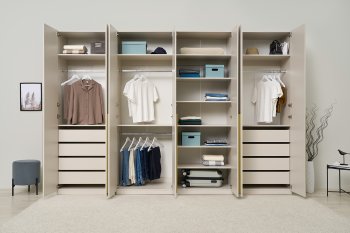 Гардеробная/шкаф 3200 мм Ларго №2 Кашемир (Миф) в Полевском - polevskoj.mebel-e96.ru