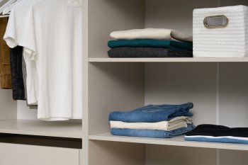 Гардеробная/шкаф 4000 мм Ларго №1 открытая Кашемир (Миф) в Полевском - polevskoj.mebel-e96.ru