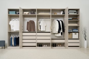 Гардеробная/шкаф 4000 мм Ларго №4 Кашемир (Миф) в Полевском - polevskoj.mebel-e96.ru