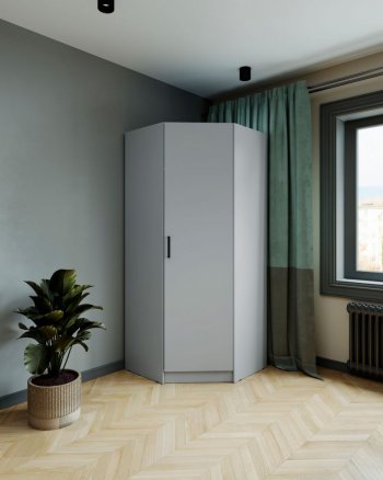 Шкаф угловой Ларс (угол скос), ЛДСП Серый камень (Микон) в Полевском - polevskoj.mebel-e96.ru