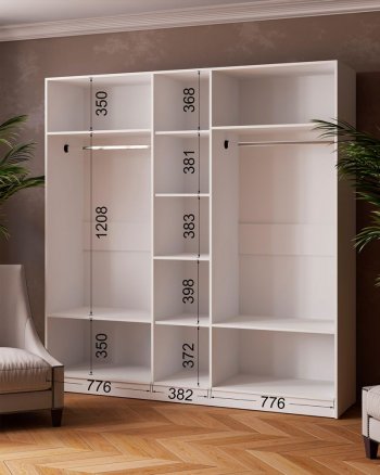 Шкаф 2000 мм Ларс с зеркалом белый (Микон) в Полевском - polevskoj.mebel-e96.ru