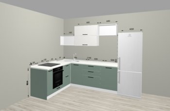 Угловой кухонный гарнитур Санвут 1516х2100 мм в Полевском - polevskoj.mebel-e96.ru