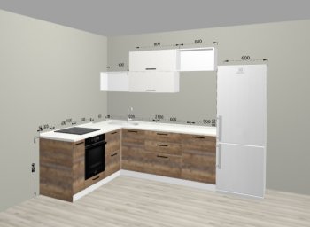 Угловой кухонный гарнитур Санвут 1516х2100 мм в Полевском - polevskoj.mebel-e96.ru