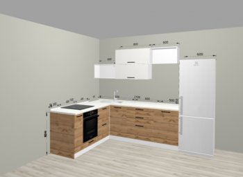 Угловой кухонный гарнитур Санвут 1516х2100 мм в Полевском - polevskoj.mebel-e96.ru