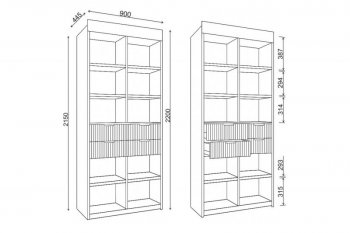 Стеллаж Лавис с ящиками СД 900.1/2 белый софт (ДСВ) в Полевском - polevskoj.mebel-e96.ru