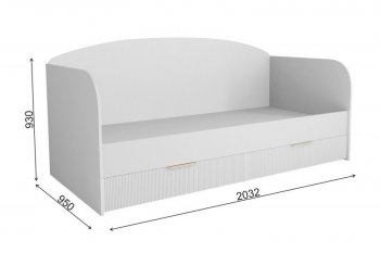 Кровать Лавис ДКД 2000.1 с ящиками белый софт (ДСВ) в Полевском - polevskoj.mebel-e96.ru