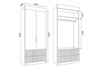 Шкаф Лавис ШД 900.1, белый софт (ДСВ) в Полевском - polevskoj.mebel-e96.ru
