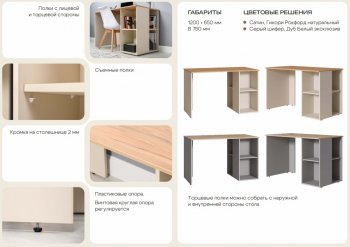 Стол письменный Лайт 12.163. серый (Моби) в Полевском - polevskoj.mebel-e96.ru