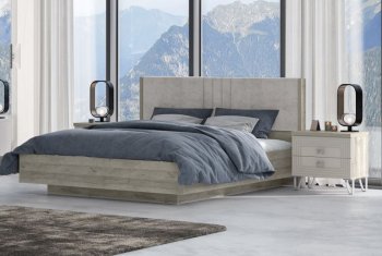 Кровать 1600 мм Лежер КР-311-16-16 дуб серый/велюр Missoni 18 (Сантан) в Полевском - polevskoj.mebel-e96.ru | фото