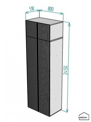 Шкаф с антресолью 800 мм Linnea MHR-2A-3 2450х800х510 (ДВ-М 11.1.25) в Полевском - polevskoj.mebel-e96.ru