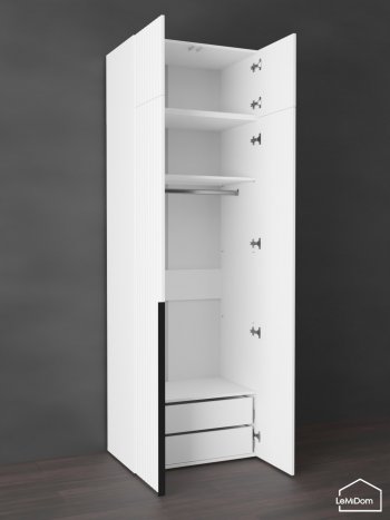 Шкаф с антресолью 800 мм Linnea MHR-2A-3 2450х800х510 (Белый-М 11.1.2) в Полевском - polevskoj.mebel-e96.ru