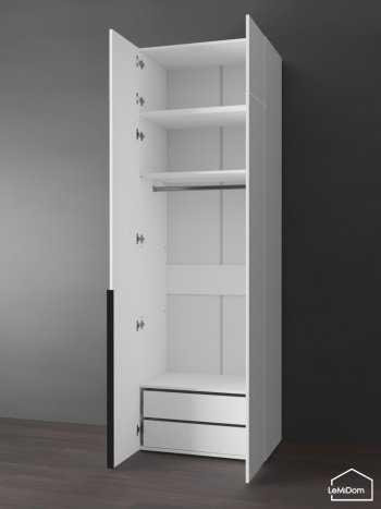 Шкаф с антресолью 800 мм Linnea MHR-2A-3 2450х800х510 (Белый-М 11.1.2) в Полевском - polevskoj.mebel-e96.ru