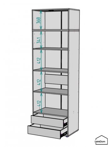 Шкаф с антресолью 800 мм Linnea MHR-2A-4 2450х800х510 (ДВ-М 11.1.25) в Полевском - polevskoj.mebel-e96.ru