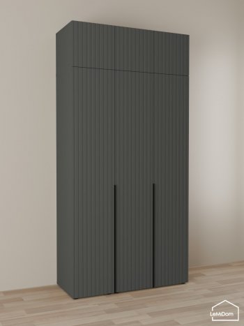 Шкаф с антресолью 1200 мм Linnea MHR-3A-1 2450х1200х510 (Графит-М 11.1.25) в Полевском - polevskoj.mebel-e96.ru