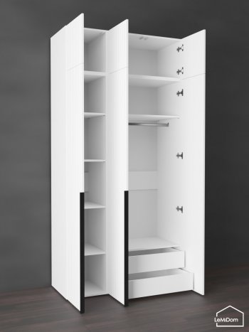Шкаф с антресолью 1200 мм Linnea MHR-3A-2 2450х1200х510 (Белый-М 11.1.2) в Полевском - polevskoj.mebel-e96.ru