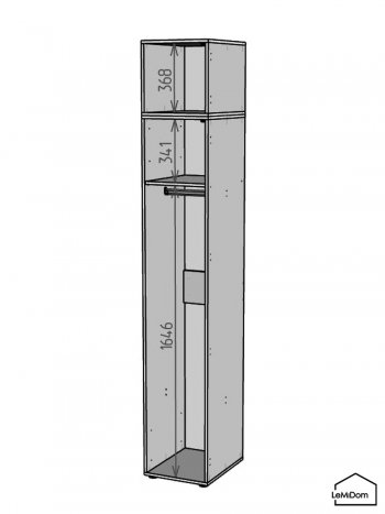 Шкаф с антресолью 400 мм Linnea MHR-1A-1 2450х400х510 (Белый-М 11.1.2) в Полевском - polevskoj.mebel-e96.ru