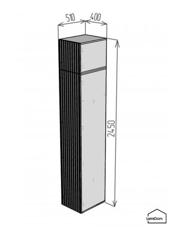 Шкаф с антресолью 400 мм Linnea MHR-1A-1 2450х400х510 (Белый-М 11.1.2) в Полевском - polevskoj.mebel-e96.ru