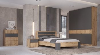 Шкаф 2000 мм 4х ств. Ленора вотан/Графит (Лин) в Полевском - polevskoj.mebel-e96.ru