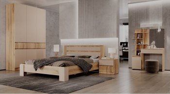 Спальный гарнитур Ленора вотан/кашемир, модульный (Лин) в Полевском - polevskoj.mebel-e96.ru