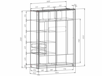 Шкаф-купе 1600 мм Либерти (Росток) в Полевском - polevskoj.mebel-e96.ru