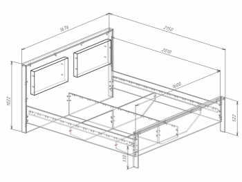 Кровать Либерти 1600/1800 мм с плитой 22 (Росток) в Полевском - polevskoj.mebel-e96.ru