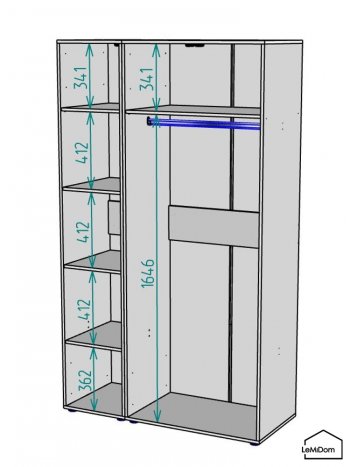 Шкаф Linnea MHR-3PO-1 2050х1200х510 (Белый-М 11.1.2) в Полевском - polevskoj.mebel-e96.ru