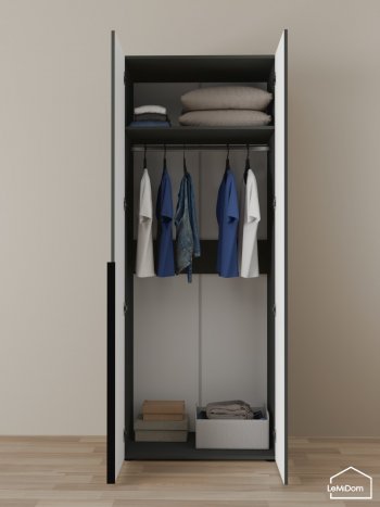 Шкаф Linnea MHR-2 2050х800х510 (Графит-М 11.1.25) в Полевском - polevskoj.mebel-e96.ru